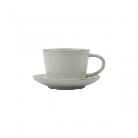 House Doctor - Tasse Steingut mit Unterteller