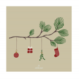 Serviette Zedernzweig mit Schmuck