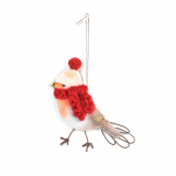 Mini Wintervögel. Roter Schal.