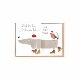 Winterdackelkarte. Fröhliche Weihnachten