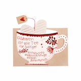 Teetassenkarte. Glühwein ist wie Tee...