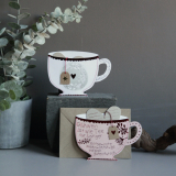 Teetassenkarte. Herzkranz.